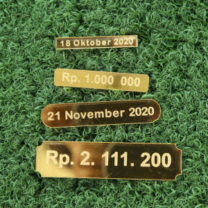 Custom Tanggal atau Nominal Mahar Akrilik Gold Mirror / Akrilik Silver Perak Mirror