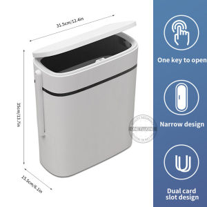 Onetwone ถังขยะในห้องน้ำแบบ2 In 1ถังขยะในห้องน้ำพร้อมแปรงขัดห้องน้ำ14L กันน้ำถังขยะกันกลิ่นพร้อมฝาปิดภาชนะใส่ขยะในห้องน้ำถังขยะในห้องน้ำ