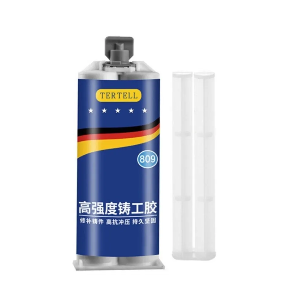 Metal Foundry Glue Set – Strong 2-Part Epoxy With Push Rod, Scraper & Sandpaper – Heat & Cold Resistant – Repairs Metal, Steel, Iron, Aluminum, Plastic