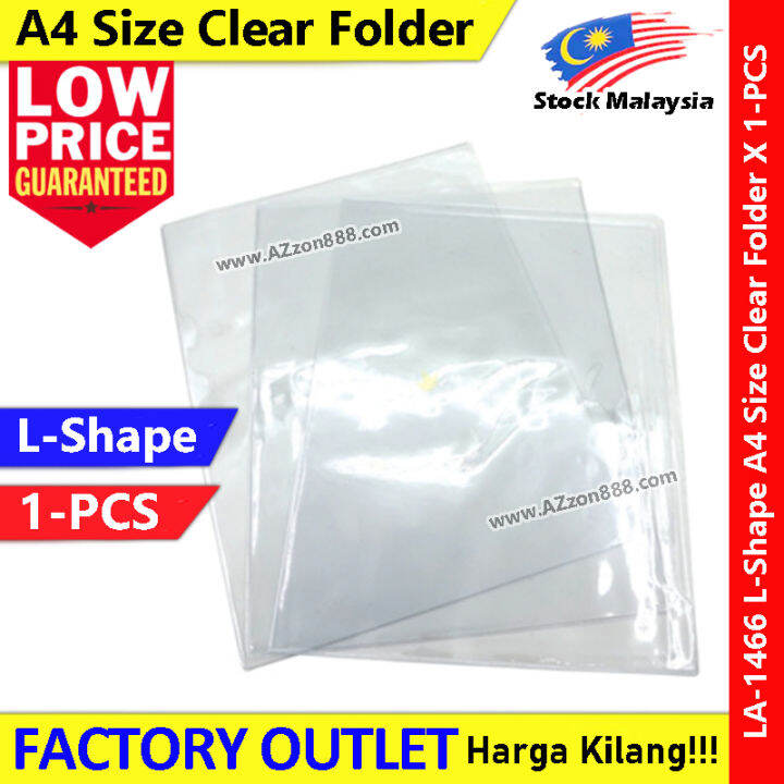 A4 F4 Size Clear Holder L-Shape X 1-PCS #Transparent Folder File #LA ...