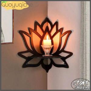【Guoyuqiche】🔥🔥🔥 1Pc Lotus Shelf Display Essential Oil Rack Candles Stone Floating Wall Shelf Modern Home Decoration Wall Decor Gift