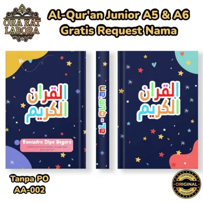 Gratis Custom Nama & Foto - Al Quran Anak Hardcover Ukuran A5 & A6 Latin Terjemahan / Mushaf Al-Quran Khat Itsmani 15 Baris Ayat Pojok / Cover Bukan Di Sticker - Ora Eat Labora