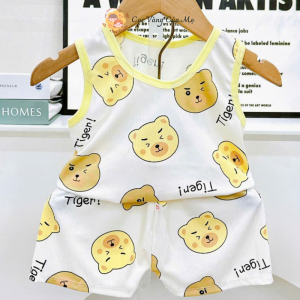Bộ Ba Lỗ Thun Tăm Bộ Sát Nách Thun Tăm In Kín Dễ Thương Cho Bé Trai Và Bé Gái Cổ Phối Viền 5-18kg [009]