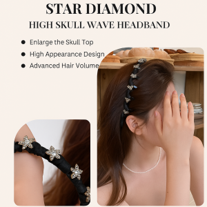 Rhinestone Shiny Head Hoops Hair Bands Gorgeous Non-slip Design Flower Glass Diamond Headband High Crown Water Rhinestone Headband