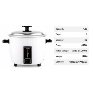 HOMO Rice Cooker 1.0L/1.5L/1.8L  Large Capacity One Touch Button & Anti-Scratch Non Stick Inner Bow