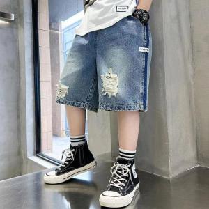 ALENA short pants kids boy seluar tiga suku budak lelaki Boys summer denim shorts breathable ripped pants thin boys casual pants trendy Suitable for children aged 4-12 years old