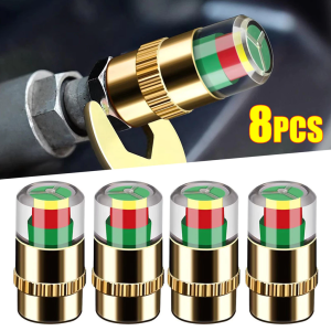 Tire pressure monitoring cap🔥 Valve core accessories Warning safety tire pressure cap Valve core tire pressure monitor Safety tire pressure cap Explosion-proof and leak-proof valve core tire pressure cap High-precision tire