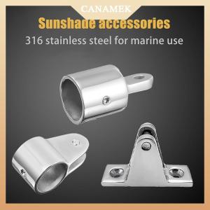[CANAMEK] 1Pc Boat Bimini Top Fitting Deck Hinge Slide Cap 19-32MM Pipe Eye End Cap External Eye End Canopy Tube Boat Accessories