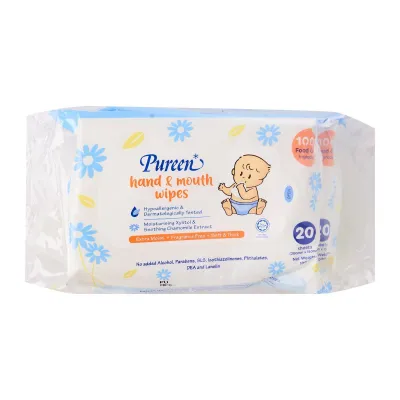 Pureen Hand & Mouth Wipes 2x20s