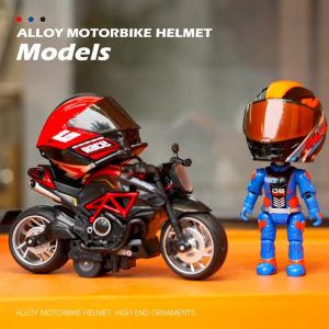 YOUSHI TOP Deformation Helmet Simulated Motorcycle Rider Doll Movable Limbs Action Figure Transform Motorcycle Toy Exquisite Model Cool Movable Figurine Model  Ornament