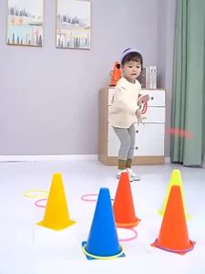 Throwing Plastic Circles Cone Obstacle Bucket Party Backyard Childrens Ring Throwing Game Outdoor Parent Child Interactive Toy