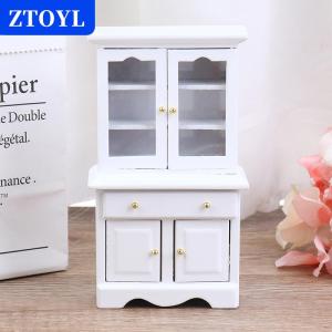 [COD] ZTOYL 1/12 dollhouse Miniature Furniture ตู้ไม้อเนกประสงค์ตู้หนังสือรุ่น Toy