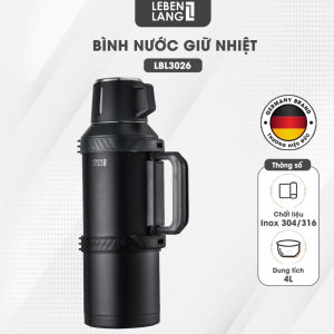 Phích giữ nhiệt Inox 316 Lebenlang LBL3026 dung tích 4L có lõi lọc trà và dây đeo