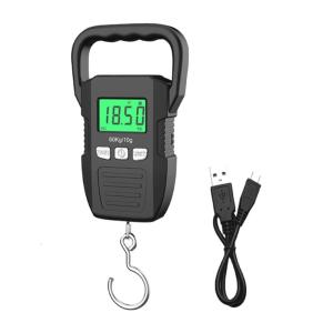 Portable Digital Weight Scale 60kg Electronic Luggage Hanging Scale Battery/USB Rechargable LCD Fishing Weighing Balance