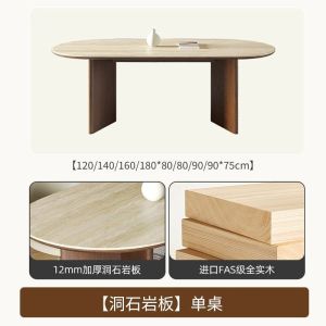 [CozyNest ]Dining Table Set Marble Dining Table Travertine Dining Table And Chair Set For 4 Scratch Resistant