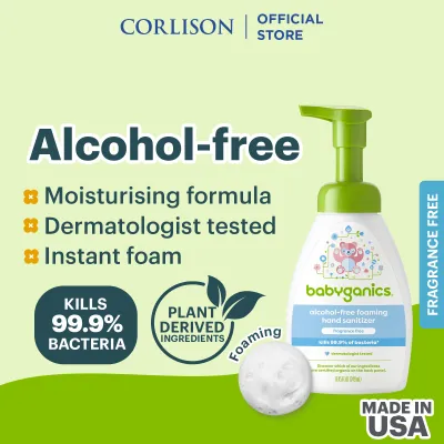 Babyganics alcohol free foaming hand sanitizer 249ml - fragrance free