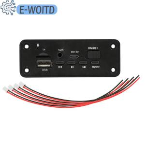 【E-WOITD】 เครื่องเล่น MP3บลูทูธ5.0 2x3W บอร์ดถอดรหัสลำโพงโมดูลวิทยุ FM ในรถยนต์