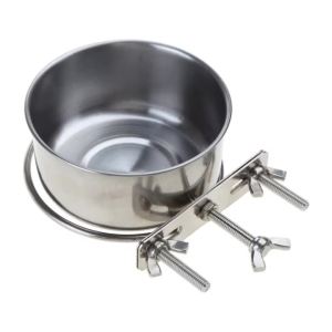 Kirilgu Cage Cats Water Dispenser Bowl for Small Animals Rabbit Stainless Steel 2B5Z7