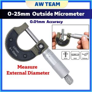 Accurate Micrometer Screw Gauge Measuring Tool 0-25mm 0.01mm Outside External Metric Thickness Measure Meter