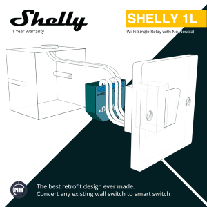Shelly 1L (Wifi smart switch device for Single Gang Switch with No Neutral *iOS Android*)