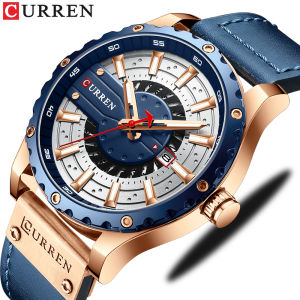 CURREN Mens Watch Top Brand Fashion Leather Wristwatch Casual Quartz New Chic Luminous(8374)