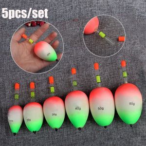 LIJU78113 5pcs/set High Quality Bobber Luminous Ball Boia Fishing Night Float Eva Foam Light Stick