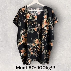 MUAT 80-100KG!!! BAJU BLUS BALI ATASAN BLOUSE JUMBO BIGSIZES LD 140 FIT TO 4XL SJ/K BUNGA REAL PICT