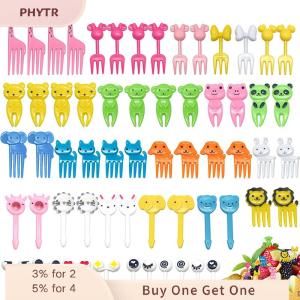 PHYTR HOT Animal Fruit Fork Food Grade Plastic Mini Cartoon Kids Cake Fruit Toothpick Bento Lunch Bento Accessories Party Decoration Gift