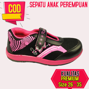 Sepatu Sekolah Sneaker Anak Perempuan Cewek Casual Umur 2-9 Tahun TK SD Terbaru