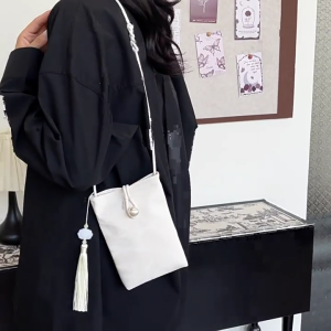 Ngọc Trai Thanh Lịch Tôn Tạo Túi điện thoại da PU mềm ví đeo vai Điện Thoại Túi Cho Phụ Nữ Phụ Kiện Truyền Thống