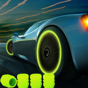 🔥Arrive within 3 Days🔥Car Tire Luminous Valve Cap Car Tire Air Valve Caps Mini Tire Valve Stem Caps Glow in The Dark for Cars Suvs Trucks Bicycle Motocycles Universal Automotive Accessories
