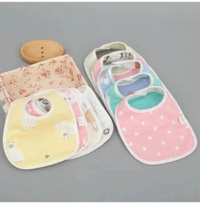 1pcs Baby 6 Layers Gauze Bib 360-degree Rotating Cotton Feeding Bib