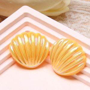 [Free Shipping]Flat-Bottomed Artificial Resin Pearl Shell DIY Hairpin Hole Shoe Buckle Accessories DIY Phone Case Headwear Shell