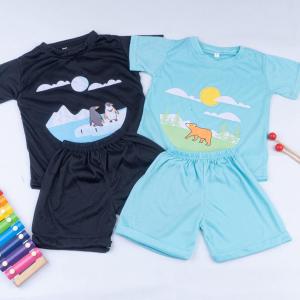Setelan Anak Graphic Tee Set Basic Tee Hotpants / Setelan Anak Katun 1-5 Thn