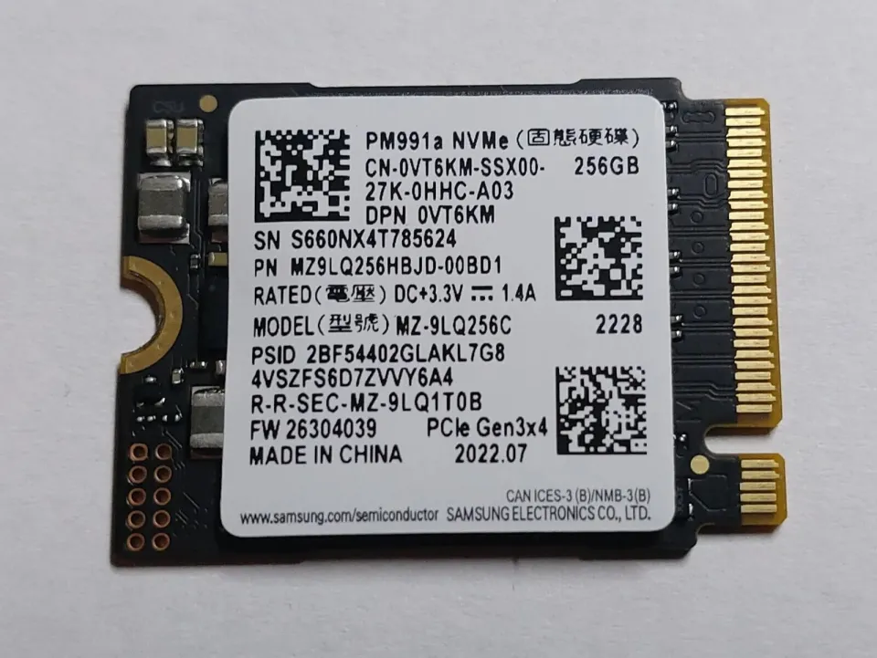 Official Shipment Samsung Pm991a 1TB SSD 2230 Internal Solid