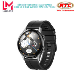Đồng hồ thông minh mặt tròn Hoco Y7 smart watch pin đến 7 ngày - theo dõi sức khoẻ / thiết kế sang trọng / chống nước 3ATM / cảm ứng / đa chức năng (đen) Nhat Tin Authorised Store
