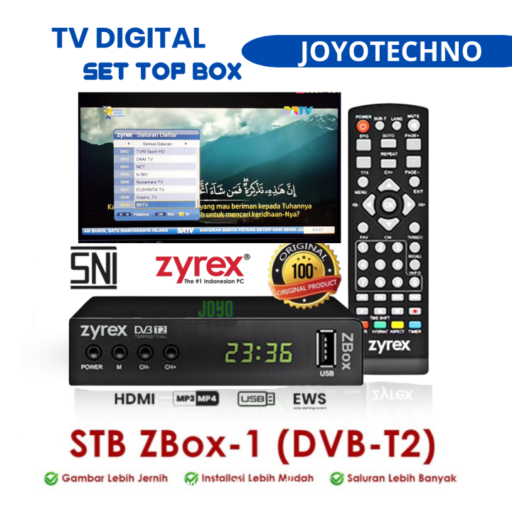 Set Top Box TV Tabung TV LED Digital Zyrex ZBox Go Sunpluss Kominfo SNI Lazada Indonesia