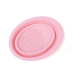 Foldable Silicone Makeup Brush Cleaner Bowl Portable Cleaning Tool for Brushes Powder Puffs and Sponges Collapsible Brush Cleaning Bowl Washing Brushes Gel Cleaner Bowl