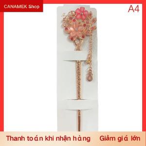 CS Ghim Cài tóc đá mắt mèo Kẹp Tóc Đính kim cương giả hình hoa đôi