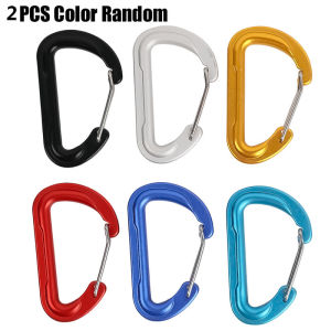 2pcs Mini Carabiner Aluminum Alloy D-Ring Buckle Spring Snap Hook Keychain Outdoor Backpack Camping Mountaineering Gear