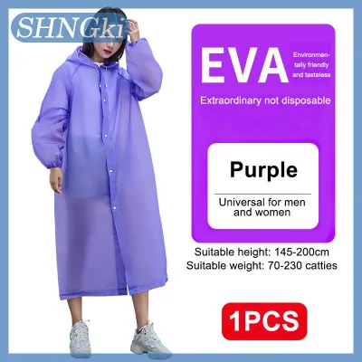 SHNGki 1 cái không dùng một lần xách tay người lớn Áo Mưa Eva Poncho du lịch ngoài trời trong suốt một mảnh unisex Áo mưa cho người đàn ông áo mưa