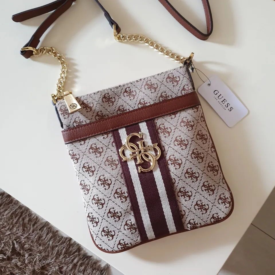 Original Guess Vintage Logo Crossbody Bag Brown Lazada PH