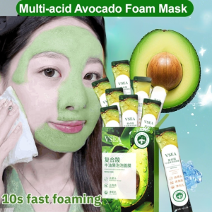 【Pembersih Pori】4g*12 bungkus Masker gelembung alpukat asam majemuk/Pembersihan mendalam penghilang komedo jerawat pelembab peremajaan kulit masker pembersih pori-pori
