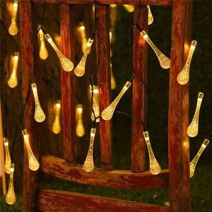 5M 20LED Solar Xmas Lights Outdoor Lighting Waterproof Garden Home Decor Crystal Globe String Lights Bulb Christmas Decorations LED Solar Droplet Strip Light Fairy Lights Lamp Solar Christmas Lights Lantern Decoration Set On Sale New Style