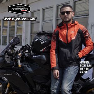 jaket motor hoodie RAPID MQUEZ jacket motor hoodie bahan parasut premium jasper dengan logo reflektif