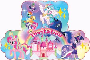 MURAH !!! 10Pcs Undangan SL02 karakter GIRL FREE PLASTIK undangan ulang tahun undangan ultah cewek