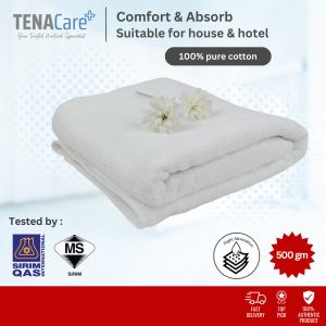 100% Cotton Bath Towel / Tuala Mandi (White)