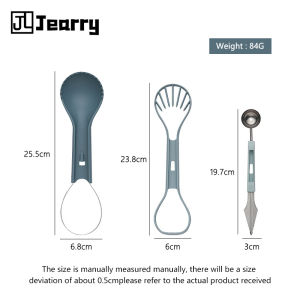 Jearry Stainless Steel Triple-Function Fruit Scooper Double-Ended Scooping Spoon Fruit Corer and Seed Remover Carving Knife Kitchen Utensil
