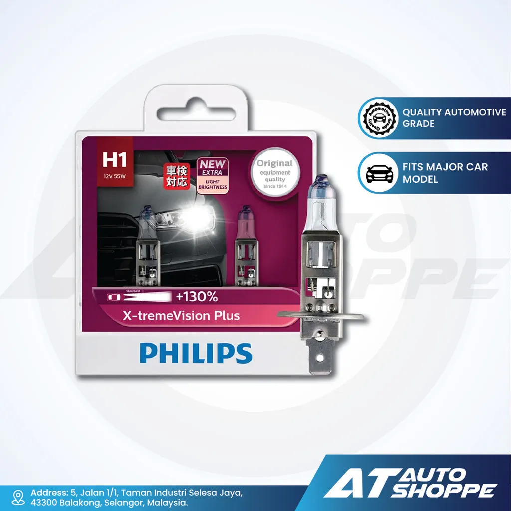 Philips X-treme Vision Plus Headlight Bulbs H1 (1 pair) Brighter Good ...