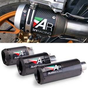 51mm 2 Inches Motorcycle Exhaust Pipe Carbon Fiber Exhaust Escape Moto Canister Tail Pipe End pipe For RC390 CBR650F Z900 CBR1000 R6 K7 K8 Z800 ZX6R 10R ZX-4RR zx4rr Honda Yamaha KAWASAKI VESPA etc
